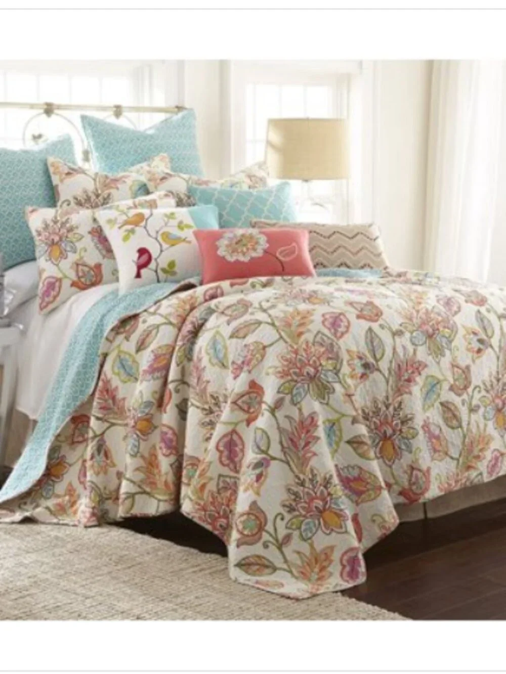 Levtex Home - Sophia Quilt Set - Full/Queen Quilt (88x92in.) + Two Standard Pill